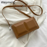 Weiyinxing Checkered Designer Women's Crossbody Bag Casual Shoulder Bag Fashion Solid Color Lady Messenger Clutch Bag Female 2023