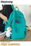 Weiyinxing Girl Green School Bag Small Cute Lady Backpack Waterproof Nylon Female Kawaii Bag College Student Women Backpack Fashion