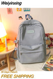 Weiyinxing Nylon Women Backpack Multi-Pocket Student Rucksack Female Travel Bag Book Schoolbag For Teenage Girl Boys Satchel