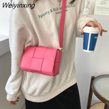 Weiyinxing Crossbody Bags For Women 2023 Weave Bag Female Luxury Brand Messenger Bag Simple Shoulder Purse Small Casual Female Flap