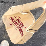 Weiyinxing Retro Large Capacity Embroidered Canvas Bag Shoulder Bag Women's Bag Tote Commuter Bag Crossbody Bags for Women