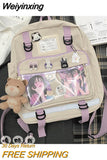 Weiyinxing Harajuku Girl Student Backpack Female College Style Lovely Korean Retro Fashion Schoolbag Large Capacity Messenger Bag