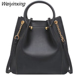 Weiyinxing Women's Handbags Large Capacity Top-handle PU Leather Bucket Crossbody Bag Casual Messenger Shoulder Bag Female
