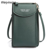 Weiyinxing Women Wallet Shoulder Mini Leather Bags Straps Mobile Phone Big Card Holders Wallet Handbag Money Pockets Girls Small Bags