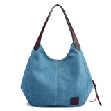 Weiyinxing Canvas Bag Women's Bag Fashion Versatile Art Simple Korean Version One Shoulder Handbag Multi-Layer Leisure Bag