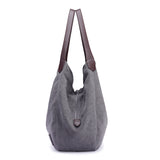 Weiyinxing Canvas Bag Women's Bag Fashion Versatile Art Simple Korean Version One Shoulder Handbag Multi-Layer Leisure Bag