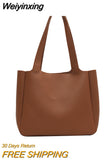 Weiyinxing New Women Handbags Famous Brand Shoulder Bags Shopping and Travel Bags Large Capacity Female's Bags Made of Leather
