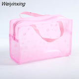 Weiyinxing Pc PVC Transparent Cosmetic Bag Clear Makeup Bag for Women Girl Waterproof Zipper Beauty Case Travel Toiletry Bags Handbag
