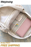 Weiyinxing Quality Waterproof Solid Color Nylon Women Backpack College Style Travel Rucksack School Bags for Teenage Girl Boys New
