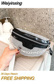Weiyinxing Crossbody Bags for Women Fanny Waist Bag Casual Zipper Shiny Chest Phone Pack Lady Shoulder Bags Small Wallet Bolsas