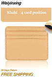 Weiyinxing Pu Leather ID Card Holder Candy Color Bank Credit Card Box Multi Slot Slim Card Case Wallet Women Men Business Card Cover