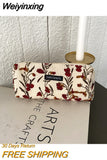 Weiyinxing Flower Women's Cosmetic Bags Simple Portable Teenager Girls Zipper Pencil Case Storage Bag Clutch Purse Wallet Handbags