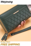 Weiyinxing Ladies Wallet New Long Style Korean Version Simple Double Zippers Explosive Coin Purse Multi-card Large Capacity Card Pack