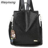 Weiyinxing capacity Women Oxford cloth Backpacks High Quality Sequin grid School For Teenage Girls Ladies Bagpack Travel Shoulder Bag