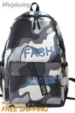 Weiyinxing Women Men Camouflage School Bag Boy Girl Travel Backpack Male Lady Graffiti Book Bag Female Laptop College Backpack Fashion