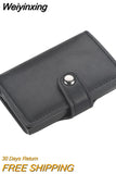 Weiyinxing Fashion Aluminum Credit Card Wallet Multifunctional RFID Blocking Trifold Smart Men Wallets Leather Slim with Coin Pocket
