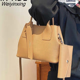 Weiyinxing New Ladies Lychee Pattern Shoulder Bag High Quality Net Red Versatile Messenger Bag Fashion Trend Handbag Casual Bucket Bag