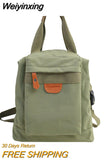 Weiyinxing Student Waterproof Backpack Female Women Vintage School Bag Girl ladies Nylon Backpack Long handle Book Bag Fashion Teenage