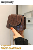 Weiyinxing Crossbody Bag Small Square Bag 2023Korean Version Women One Shoulder Handbag Summer New Style Chain Embossed Stone Grain