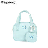 Weiyinxing Cute Angry Toast Women Canvas Bag Wallet Small Bag Travel Handbag Messenger Bag Headphone Bag Purses Handbags