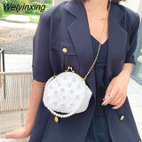 Weiyinxing Frame Luxury Party Woman Corssbody Bags Top Brand Ladys Evening Clutch Purse Fashion Pearled Clip Bag Female Shoulder Bag