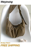 Weiyinxing Women's Bag Large Capacity Casual Nylon Crossbody Bag Dumpling Bag High Grade Solid Color Shoulder Bag