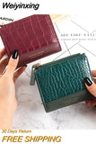 Weiyinxing Crocodile Pattern Women's Wallet PU Leather Purse Card Coin Handbags Female Multi-pocket Pouch Lady Shopping Purse