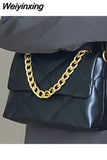 Weiyinxing Diamond Lattice Shoulder Bag for Women 2023 New Trend Simple Winter Pu Leather High Quality Ladies Chain Crossbody Bag