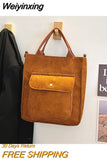 Weiyinxing Crossbody Bag Korean Version Corduroy Student HandBag Large Capacity Literature Art Retro Simple Striped Velvet Handbag