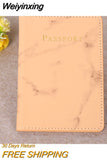Weiyinxing Women Men Passport Cover Pu Leather Marble Style Travel ID Credit Card Passport Holder Packet Wallet Purse Bags Pouch