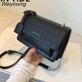 Weiyinxing Retro Fashion Chain Bag Ladies Messenger Bags for Women 2023 Casual Shoulder Bag Small Square Bag Solid Color Female Bag