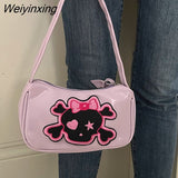 Weiyinxing Fashion Skeleton Pu Leather Harajuku Style Handbag Storage Bag Commuter Crossbody Bag Women Bag Tote Bag Messenger Bag