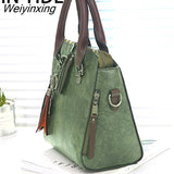 Weiyinxing YIDE Leather Ladies HandBags Women Messenger Bags Totes Tassel Designer Crossbody Shoulder Bag Boston Hand Bags Hot Sale
