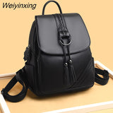 Weiyinxing Women Backpacks Designer High Quality Soft Leather Fashion Back Bag Brand Female Travel Bags Mochilas Mujer 2023 Backbags