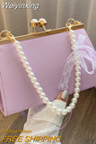 Weiyinxing Armpit Bag Women Design Handbag PU Underarm Shoulder Bag Fashion Pearl Top Handle Bag Female Small Subaxillary Bag Clutch