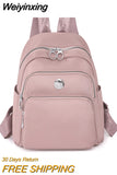 Weiyinxing Women Nylon Backpacks Fashion Ladies Casual Travel Rucksack Multifunction Shoulder Bag Teenager Girls Travel Schoolbag