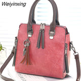 Weiyinxing YIDE Leather Ladies HandBags Women Messenger Bags Totes Tassel Designer Crossbody Shoulder Bag Boston Hand Bags Hot Sale