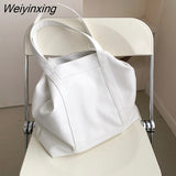 Weiyinxing YIDE Large Capacity Soft Tote Shoulder Bags For Women Summer 2023 Trends Fashion Solid Color Big Ladies Handbags White Green