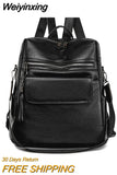 Weiyinxing Quality Pu Leather Woman Backpack Soft Vintage BagPack 2023 New Ladies Travel Rucksack