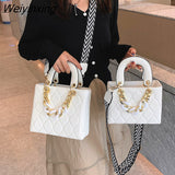 Weiyinxing ripples women's bag 2023 trend lady crossbody bag square tote bag handbags thick chain bags for women handbags for women