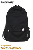 Weiyinxing Quality Waterproof Solid Color Nylon Women Backpack College Style Travel Rucksack School Bags for Teenage Girl Boys New