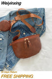 Weiyinxing Women's Chest Bag Luxury PU Leather Waist Bag Fashion Female Shoulder Crossbody Bags Outdoor Half Moon Belt Fanny Pack For Women