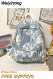 Weiyinxing Dyeing Design Women Backpack Kawaii Nylon Book Bag Female Mochila School Backpack for Teenage Girl Travel Rucksack