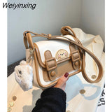 Weiyinxing Messenger Bag Cute Women Bag Cartoon Bear Kawaii Pu Leather Waterproof Messenger Bag Handbag Storage Bag Wallet