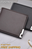 Weiyinxing Ultra-thin Short Sequined Men Wallets with Coin Bag Black Purse Men Wallet Male Small Money Dollar Slim Card Case Carteira
