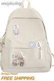 weiyinxing Fashion Girls School Bag Cute Simple Design Cotton Women Backpack Student Laptop Rucksack Femal Kawaii Travel Mochila