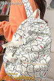 Weiyinxing Women Cartoon Laptop Cute Printing School Bag Female Waterproof Fashion Girl Travel Nylon Book Bags Lady College Backpack Trendy