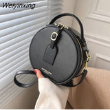Weiyinxing YIDE 2023 New Popular Bag Women Fation Soft Handbag Designer PU Leather Women's Handbag Retro Lock Crossbody Bag Round Tote