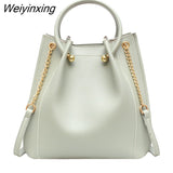 Weiyinxing Women's Handbags Large Capacity Top-handle PU Leather Bucket Crossbody Bag Casual Messenger Shoulder Bag Female