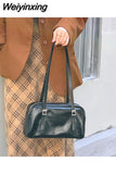 Weiyinxing Casual Korean Style Women Shoulder Bag Fashion Solid PU Commuter Bag High Capacity Zipper Daily Bolso Mujer 2023 New Bags